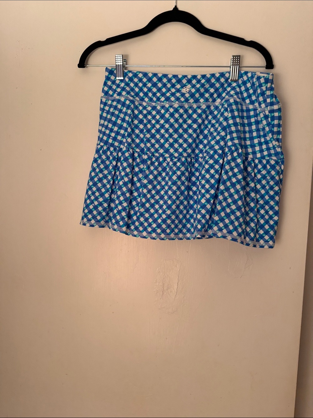 Lilly Pulitzer Blue and White Gingham Mini Skirt